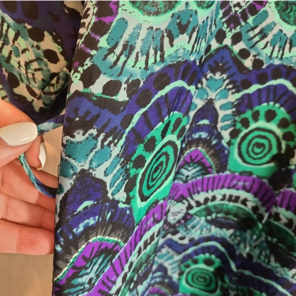 Maeve Anthropologie Women's Mini Bohemian Shirt Dress Frequencies Ikat - Picture 6 of 10